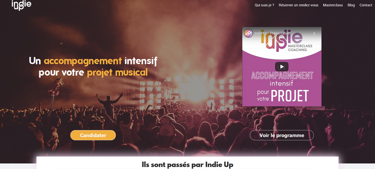 Site internet de Indie Up